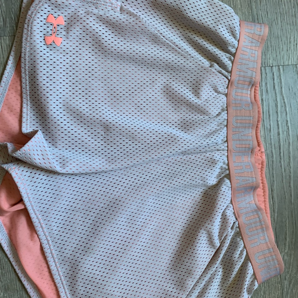 Peach gym shorts